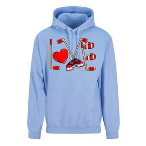 Love Hockey Cute Valentines Unisex Surf Hoodie