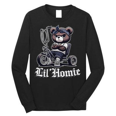 Lil Homie Cute Teddy Bear Hip Hop Chicano Lowrider Cholo Long Sleeve Shirt