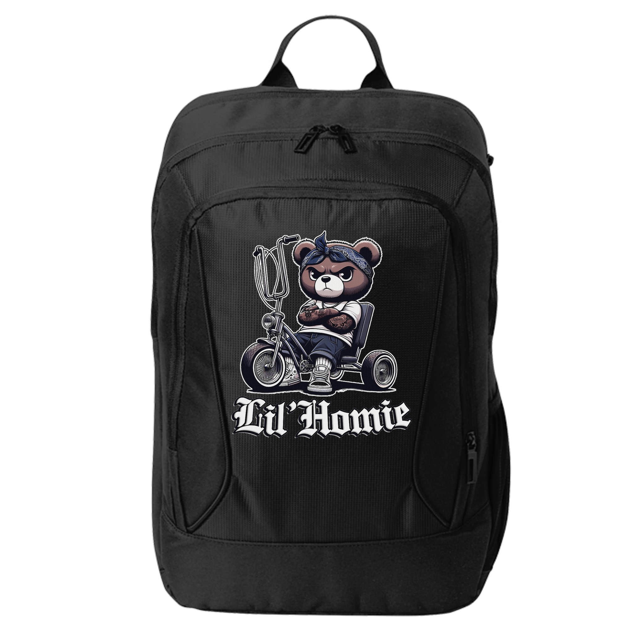 Lil Homie Cute Teddy Bear Hip Hop Chicano Lowrider Cholo City Backpack
