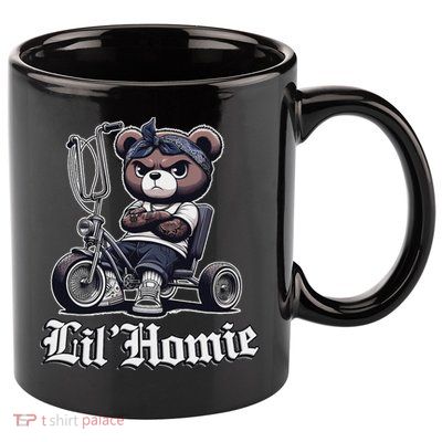 Lil Homie Cute Teddy Bear Hip Hop Chicano Lowrider Cholo 11oz C Handle Ceramic Mug