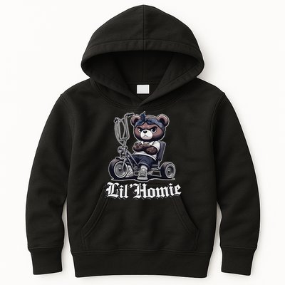 Lil Homie Cute Teddy Bear Hip Hop Chicano Lowrider Cholo Kids Hoodie