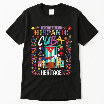 Latin Heritage Cuban Flag Outfit Idea For Women & Cuba Flag Tall T-Shirt