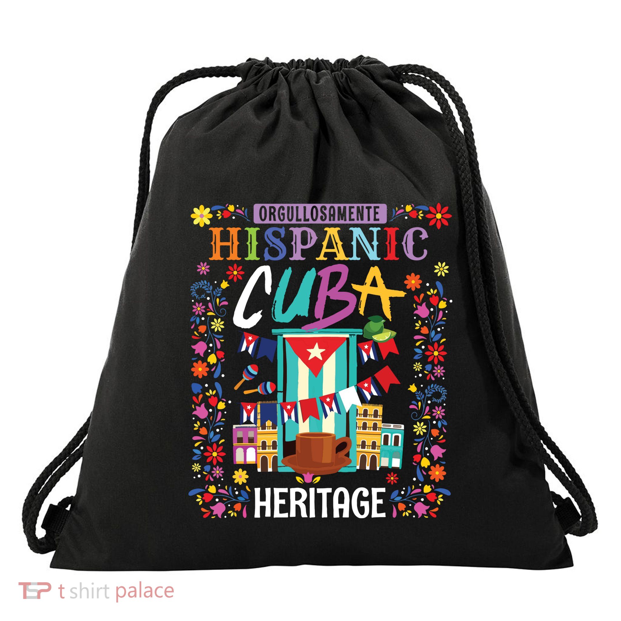 Latin Heritage Cuban Flag Outfit Idea For Women & Cuba Flag Drawstring Bag