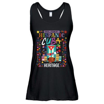 Latin Heritage Cuban Flag Outfit Idea For Women & Cuba Flag Ladies Essential Flowy Tank