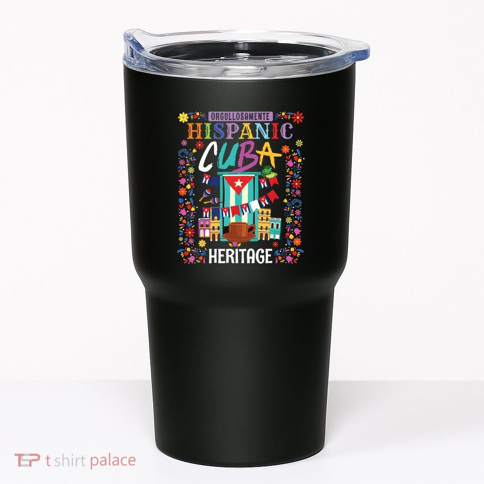 Latin Heritage Cuban Flag Outfit Idea For Women & Cuba Flag Tumbler