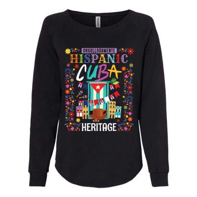 Latin Heritage Cuban Flag Outfit Idea For Women & Cuba Flag Womens California Wash Sweatshirt