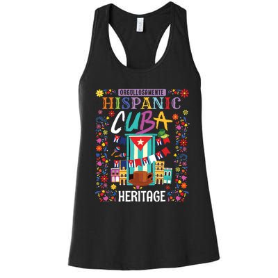 Latin Heritage Cuban Flag Outfit Idea For Women & Cuba Flag Women's Racerback Tank