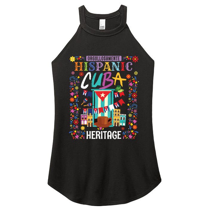 Latin Heritage Cuban Flag Outfit Idea For Women & Cuba Flag Women's Perfect Tri Rocker Tank