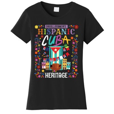 Latin Heritage Cuban Flag Outfit Idea For Women & Cuba Flag Women's T-Shirt