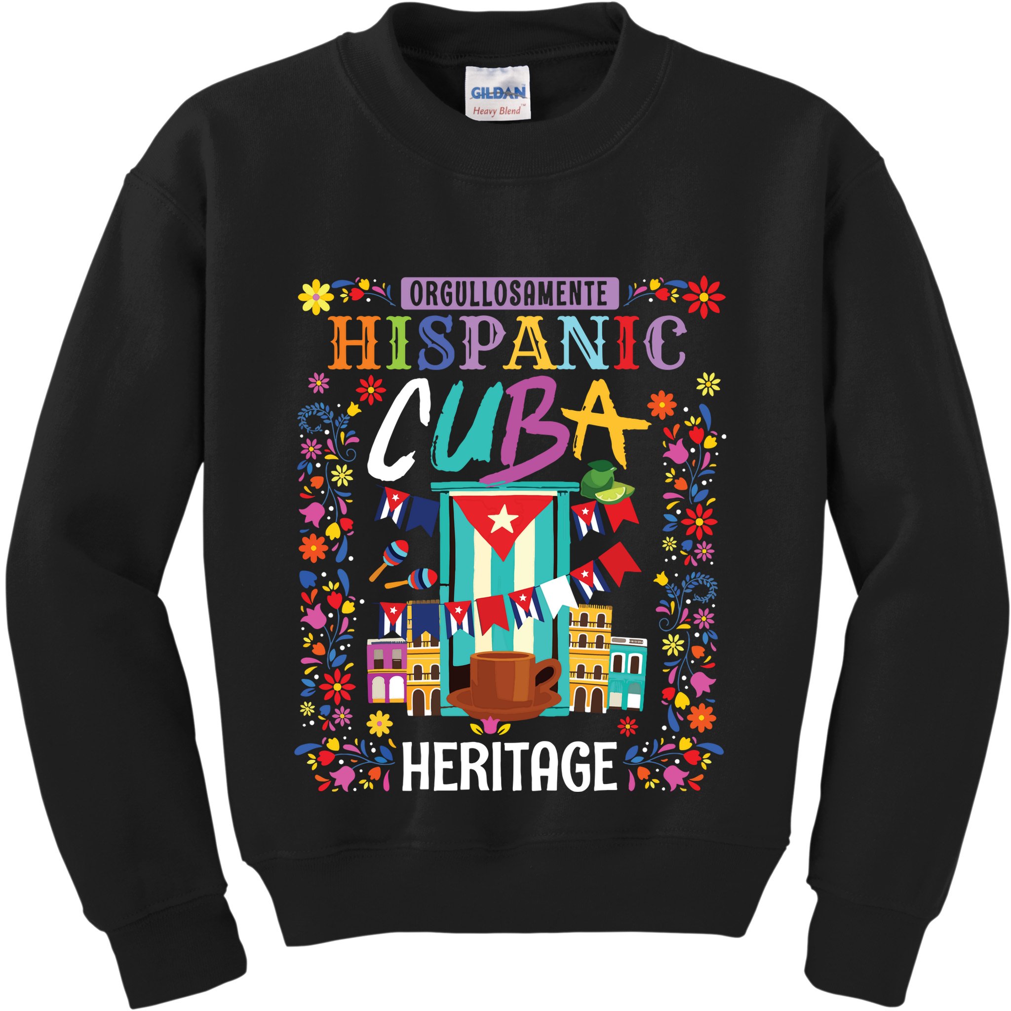 Latin Heritage Cuban Flag Outfit Idea For Women & Cuba Flag Kids Sweatshirt