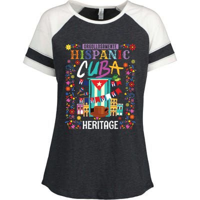 Latin Heritage Cuban Flag Outfit Idea For Women & Cuba Flag Enza Ladies Jersey Colorblock Tee