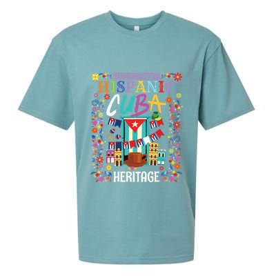 Latin Heritage Cuban Flag Outfit Idea For Women & Cuba Flag Sueded Cloud Jersey T-Shirt