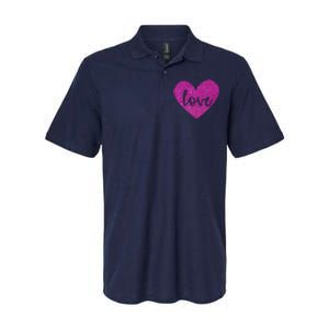 Love Heart Cute Valentine Softstyle Adult Sport Polo