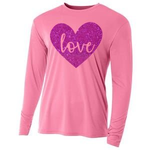 Love Heart Cute Valentine Cooling Performance Long Sleeve Crew