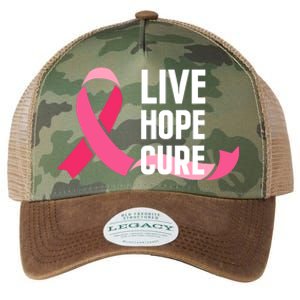 Live Hope Cure Breast Cancer Awareness Ribbon Legacy Tie Dye Trucker Hat