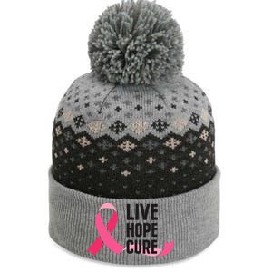 Live Hope Cure Breast Cancer Awareness Ribbon The Baniff Cuffed Pom Beanie