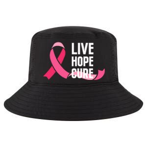 Live Hope Cure Breast Cancer Awareness Ribbon Cool Comfort Performance Bucket Hat