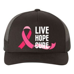 Live Hope Cure Breast Cancer Awareness Ribbon Yupoong Adult 5-Panel Trucker Hat