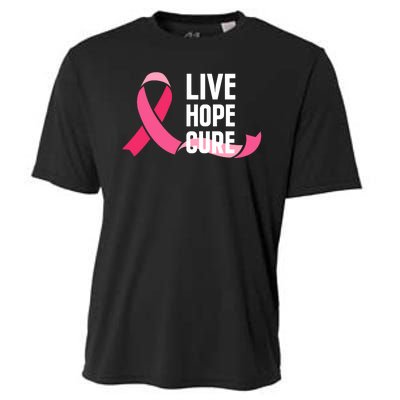 Live Hope Cure Breast Cancer Awareness Ribbon Cooling Performance Crew T-Shirt