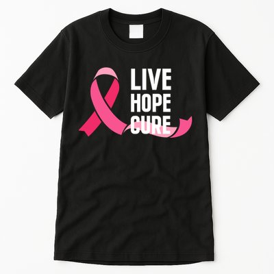 Live Hope Cure Breast Cancer Awareness Ribbon Tall T-Shirt