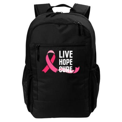 Live Hope Cure Breast Cancer Awareness Ribbon Daily Commute Backpack