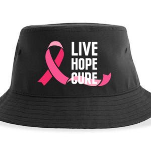 Live Hope Cure Breast Cancer Awareness Ribbon Sustainable Bucket Hat