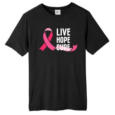 Live Hope Cure Breast Cancer Awareness Ribbon Tall Fusion ChromaSoft Performance T-Shirt