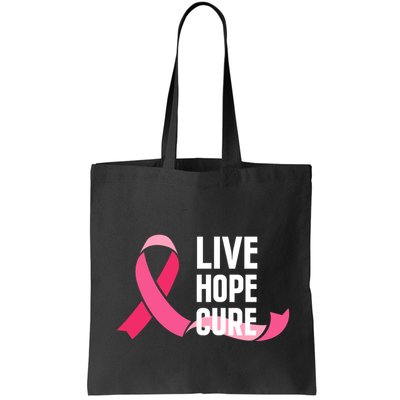 Live Hope Cure Breast Cancer Awareness Ribbon Bag