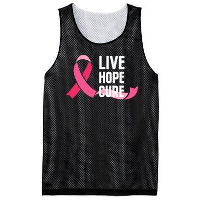 Live Hope Cure Breast Cancer Awareness Ribbon Mesh Reversible Basketball Jersey Tank