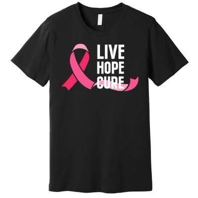 Live Hope Cure Breast Cancer Awareness Ribbon Premium T-Shirt