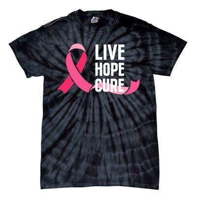 Live Hope Cure Breast Cancer Awareness Ribbon Tie-Dye T-Shirt