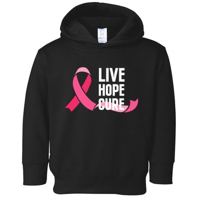 Live Hope Cure Breast Cancer Awareness Ribbon Toddler Hoodie