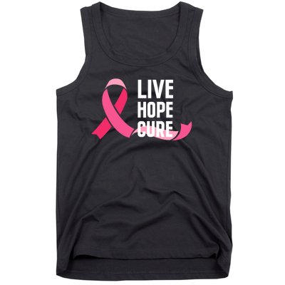 Live Hope Cure Breast Cancer Awareness Ribbon Tank Top