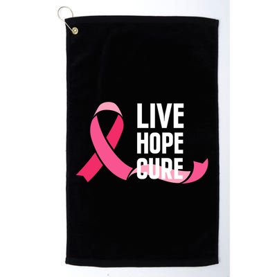 Live Hope Cure Breast Cancer Awareness Ribbon Golf Towel
