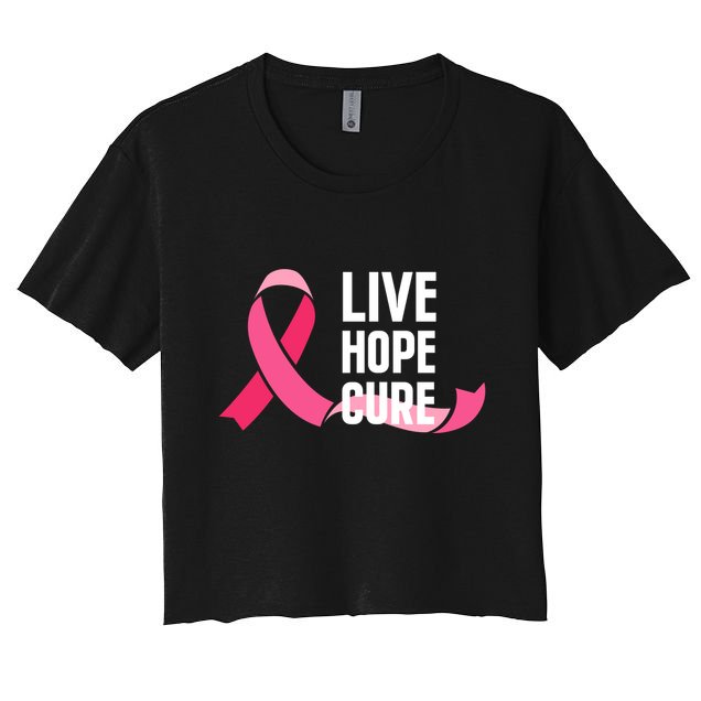 Live Hope Cure Breast Cancer Awareness Ribbon Crop Top