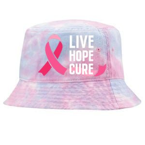 Live Hope Cure Breast Cancer Awareness Ribbon Tie-Dyed Bucket Hat