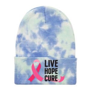 Live Hope Cure Breast Cancer Awareness Ribbon Tie Dye 12in Knit Beanie