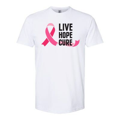 Live Hope Cure Breast Cancer Awareness Ribbon Softstyle CVC T-Shirt