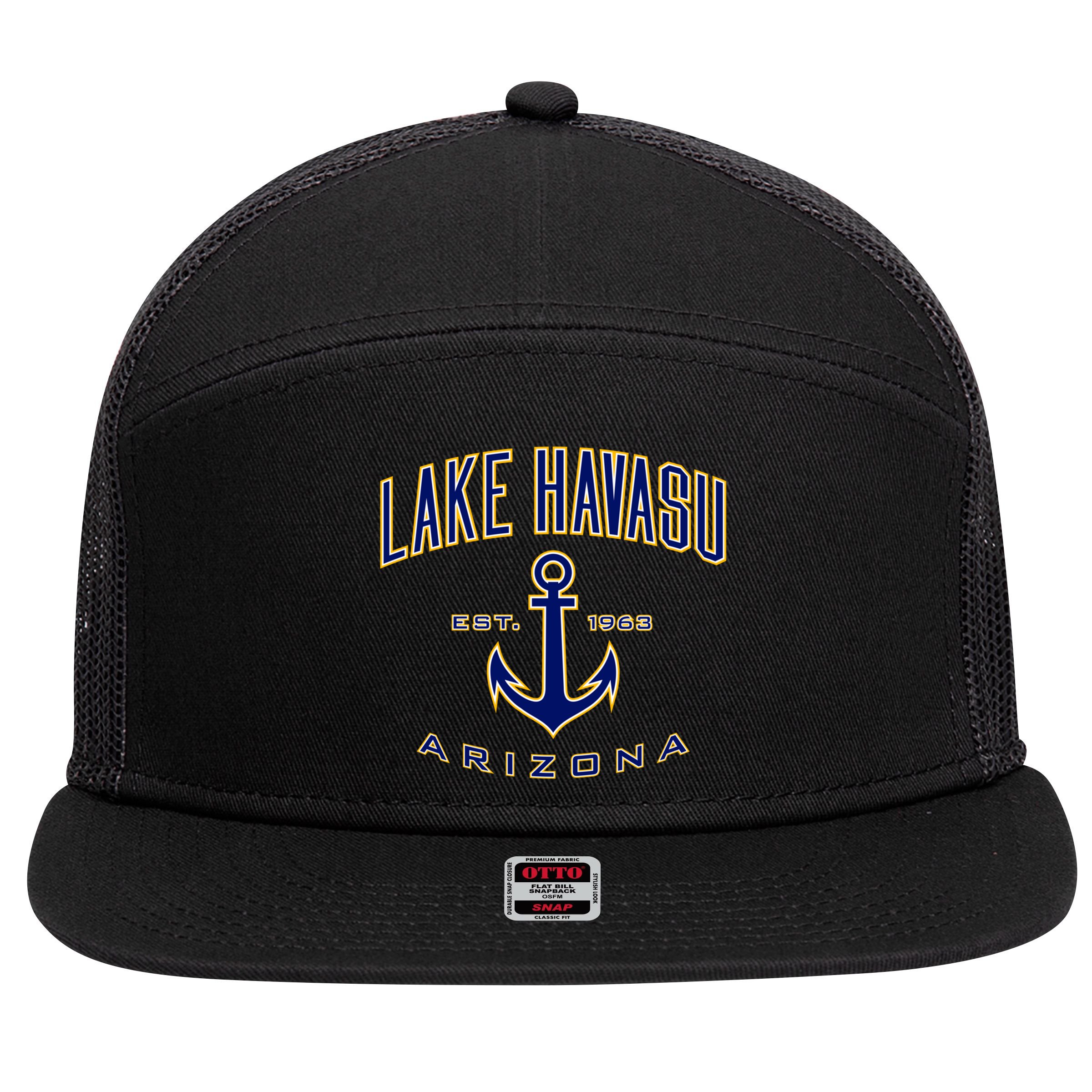 Lake Havasu Cool Gift And 7 Panel Mesh Trucker Snapback Hat
