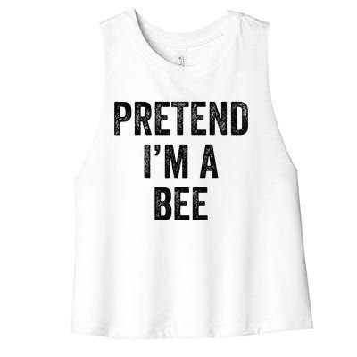 Lazy Halloween Costume Last Minute Gift Pretend Im A Bee Women's Racerback Cropped Tank