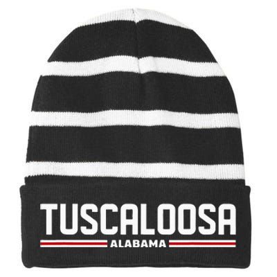 Loving Home City Tuscaloosa Alabama Striped Beanie with Solid Band