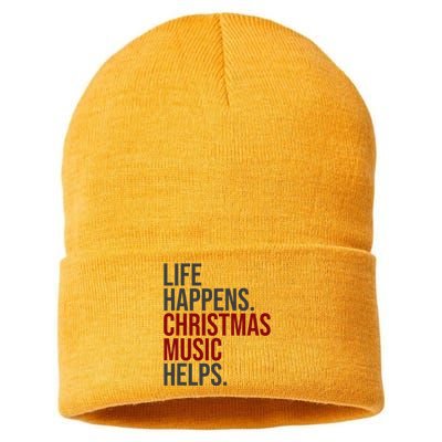 Life Happens Christmas Music Helps Sustainable Knit Beanie