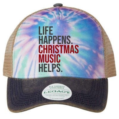 Life Happens Christmas Music Helps Legacy Tie Dye Trucker Hat