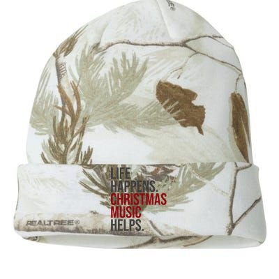 Life Happens Christmas Music Helps Kati Licensed 12" Camo Beanie