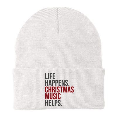 Life Happens Christmas Music Helps Knit Cap Winter Beanie