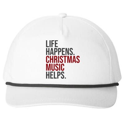 Life Happens Christmas Music Helps Snapback Five-Panel Rope Hat