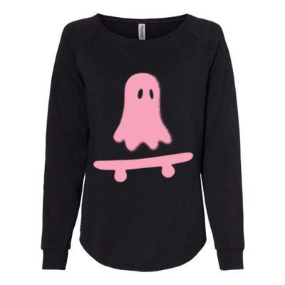 Lazy Halloween Costume Funny Skateboarding Ghost Skateboard Cool Gift Womens California Wash Sweatshirt