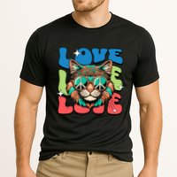 Love Hippie Cat Retro 80s Peace Cooling Performance Crew T-Shirt