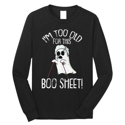 Lazy Halloween Costume Ghost Funny and Relatable Design Long Sleeve Shirt