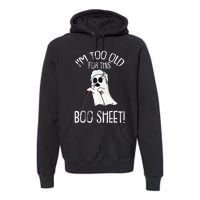 Lazy Halloween Costume Ghost Funny and Relatable Design Premium Hoodie